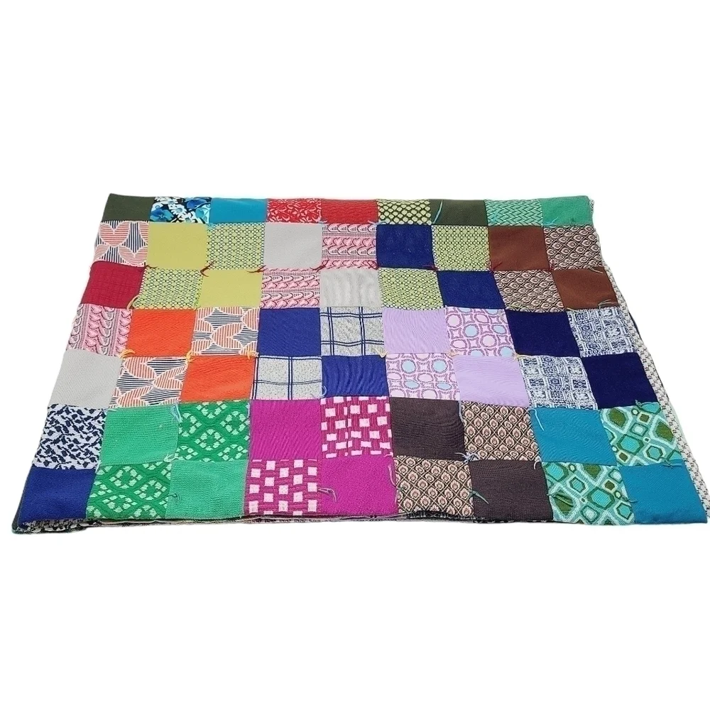 Unbranded | Multicolored Mixed Print Patchwork Handmade Blanket (One Size)